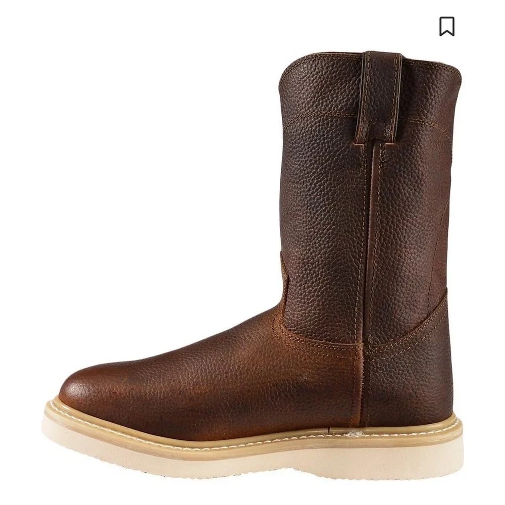 Justin Men’s Dark Brown Leather Work Boots